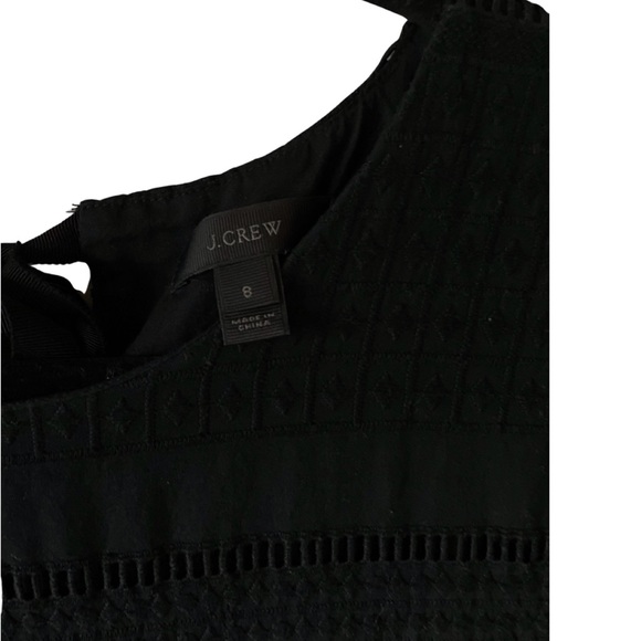 J. CREW Flutter Sleeve Eyelet Shift Dress Black Size 8 - Picture 4 of 5